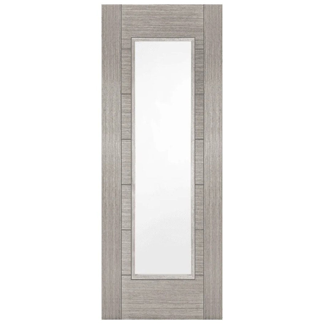 Mendes Light Grey Corsica 1 Light Clear Glazed Fd30 Prefinished Door - JJ Building Materials