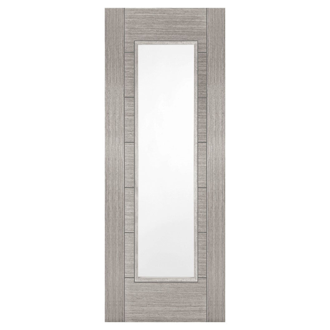 Mendes Light Grey Corsica 1 Light Clear Glazed Semi Solid Prefinished Door - JJ Building Materials