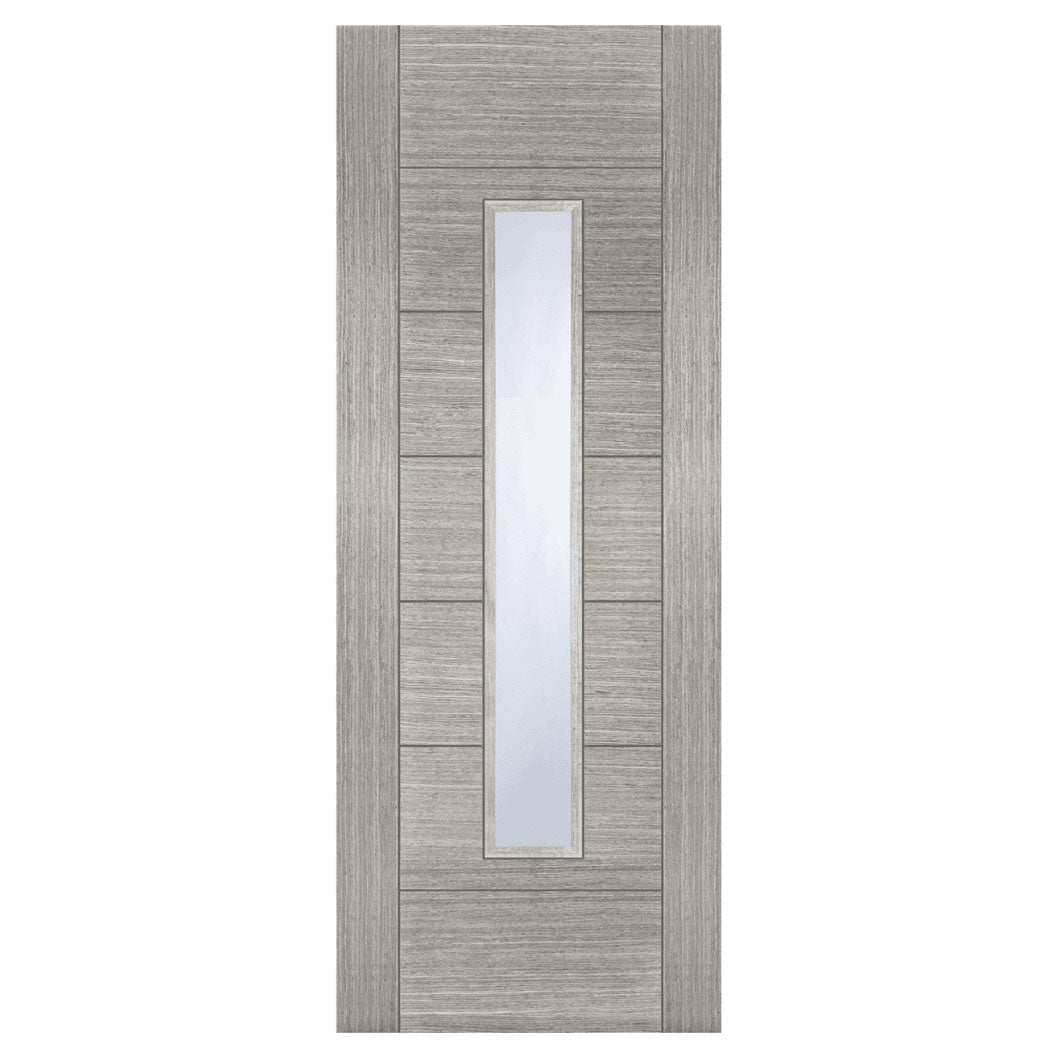 Mendes Light Grey Corsica 18G Obscure Glass Fd30 Prefinished Door - JJ Building Materials