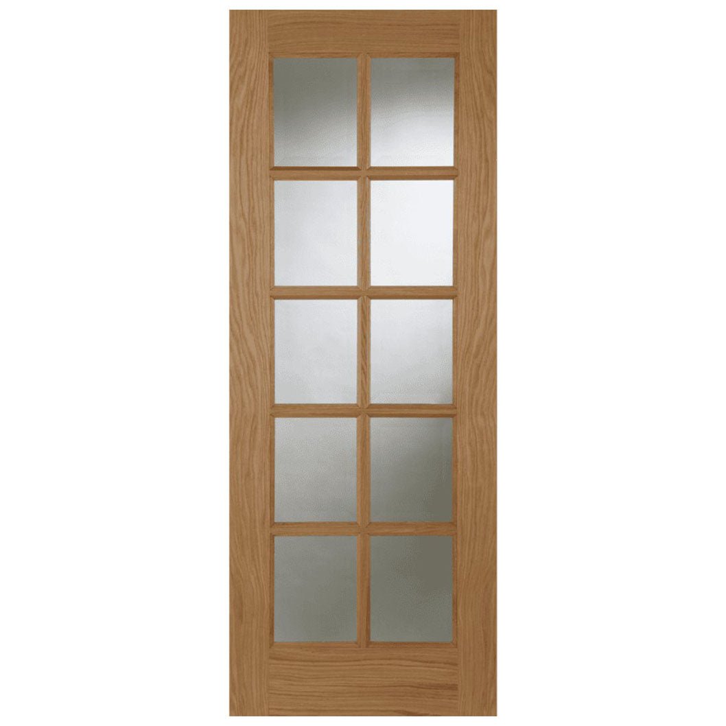 Mendes Oak 10 Light Clear Glazed Unfinished Door - JJ Building Materials