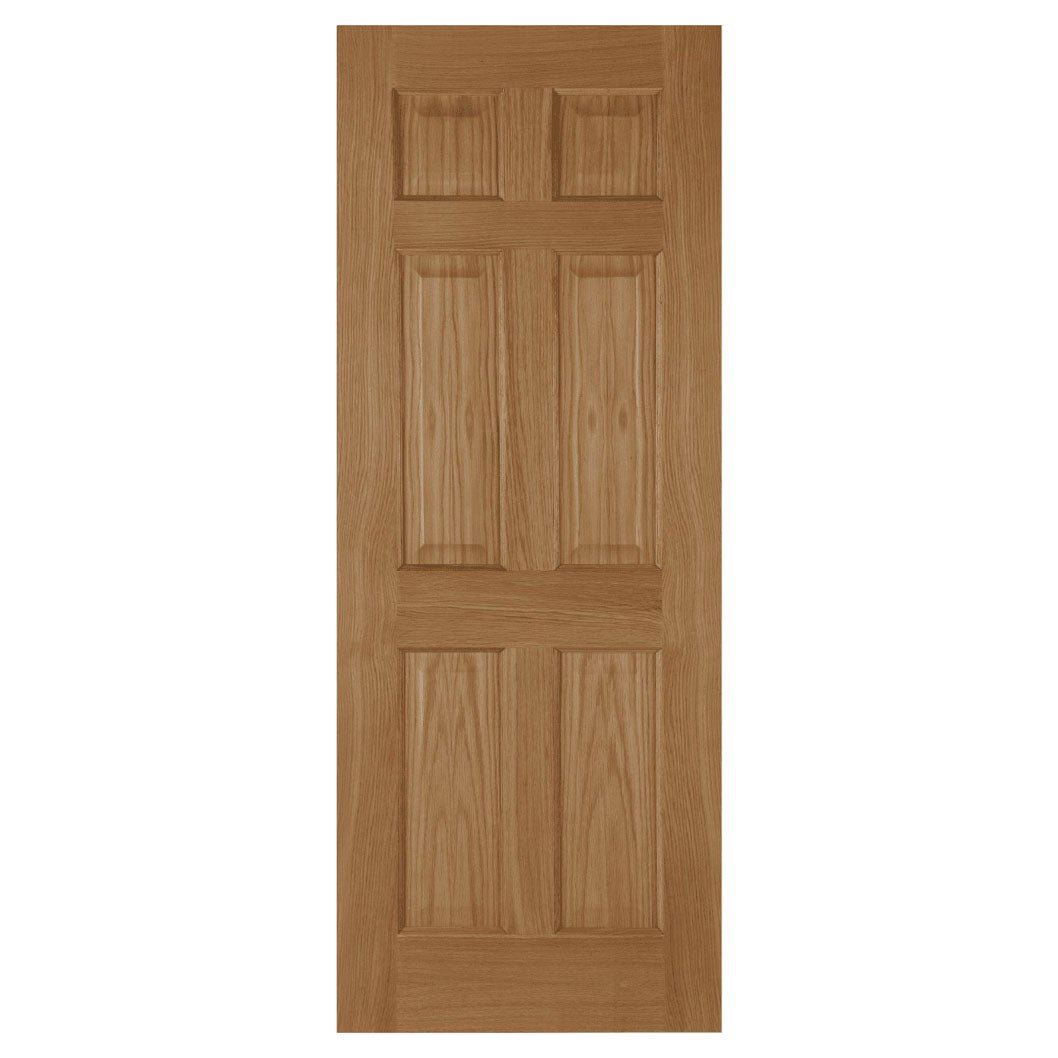 Mendes Oak 6 Panel Recessed Unfinished Door - JJ Building Materials
