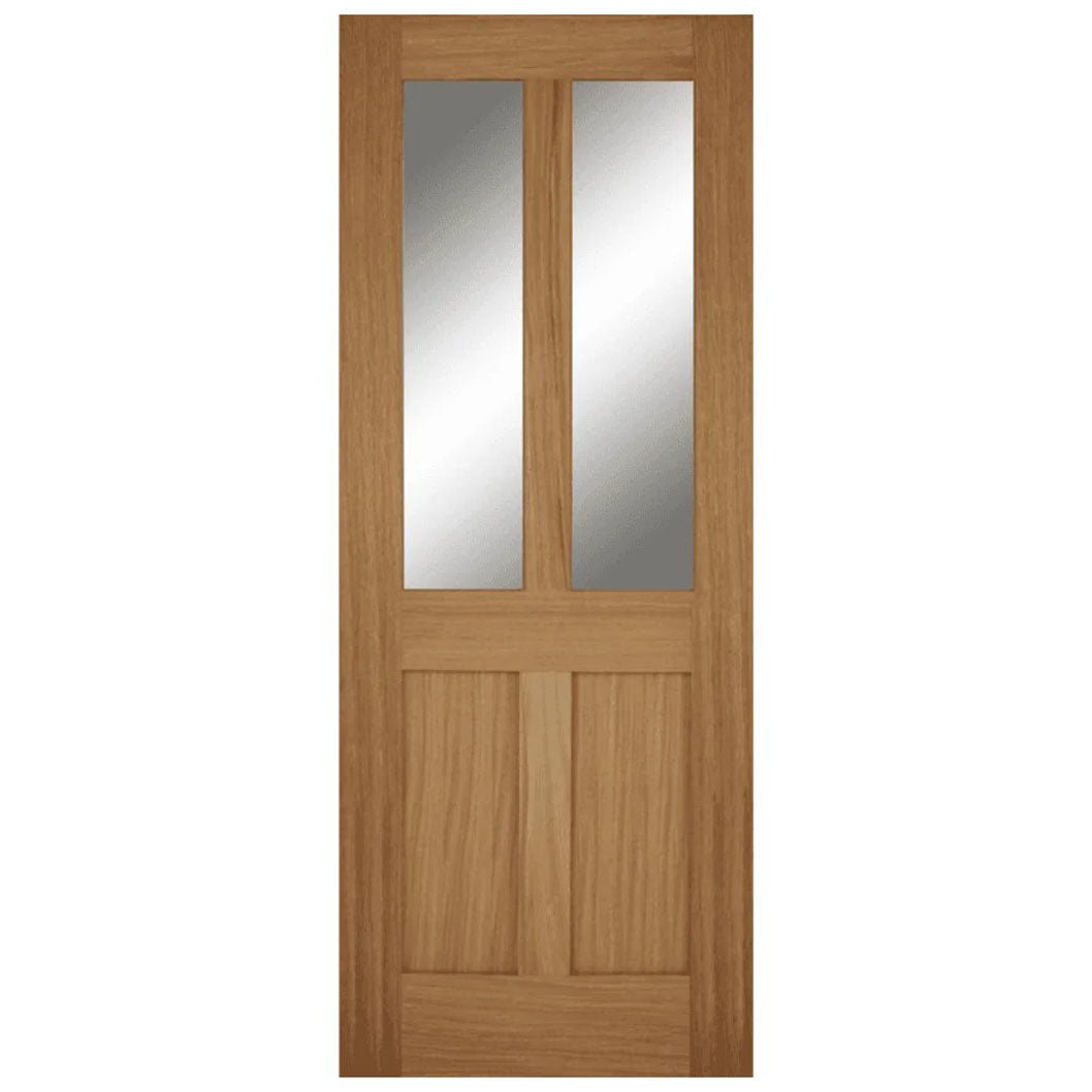Mendes Oak Bristol 2 Panel 2 Light Clear Glazed Fd30 Unfinished Door - JJ Building Materials