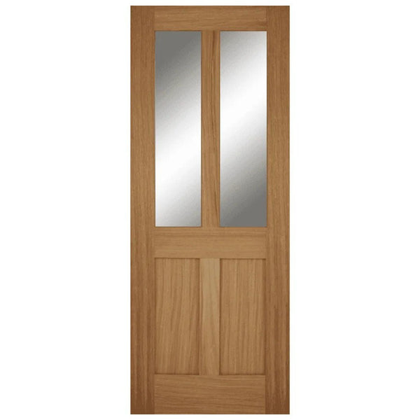 Mendes Oak Bristol 2 Panel 2 Light Clear Glazed Fd30 Unfinished Door - JJ Building Materials