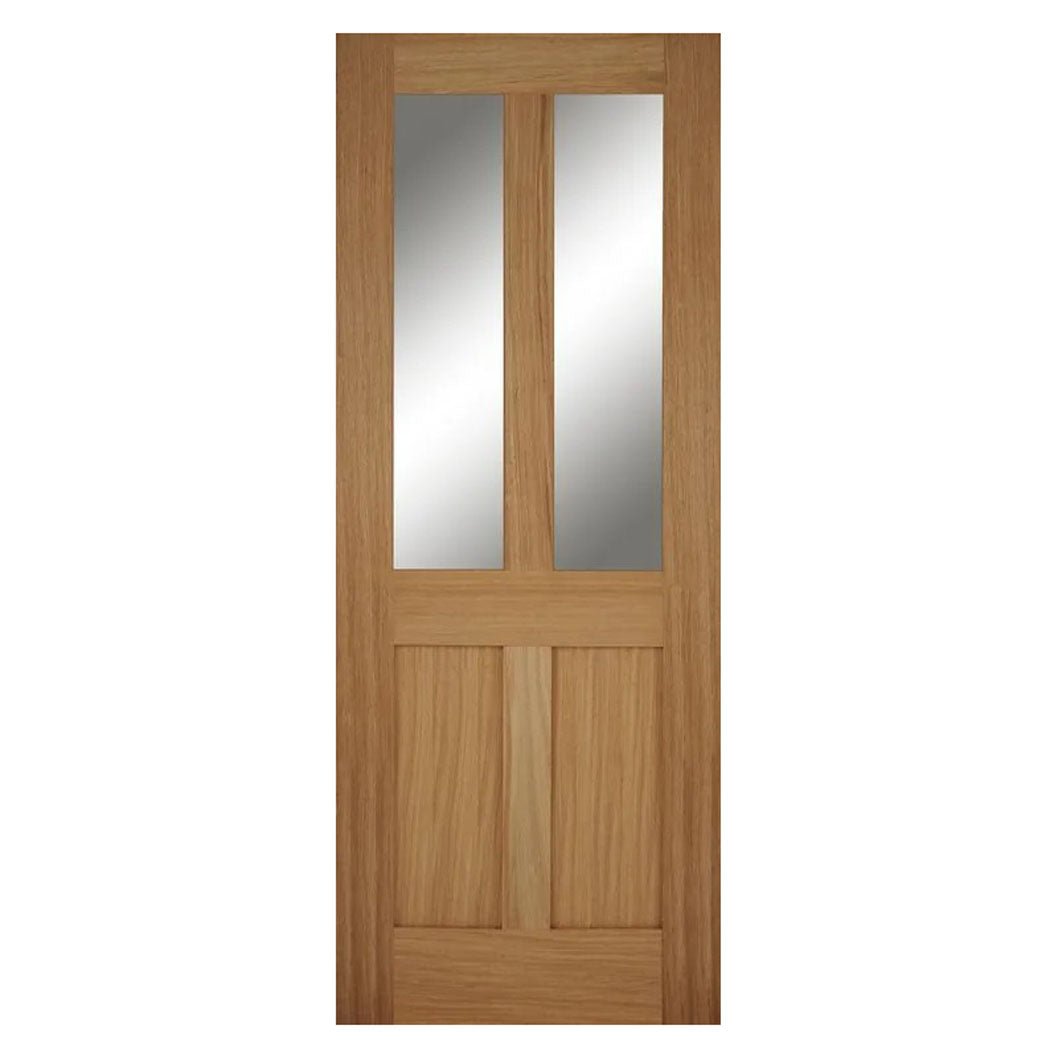 Mendes Oak Bristol 2 Panel 2 Light Clear Glazed Unfinished Door - JJ Building Materials
