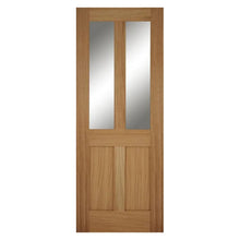 Mendes Oak Bristol 2 Panel 2 Light Clear Glazed Unfinished Door - JJ Building Materials