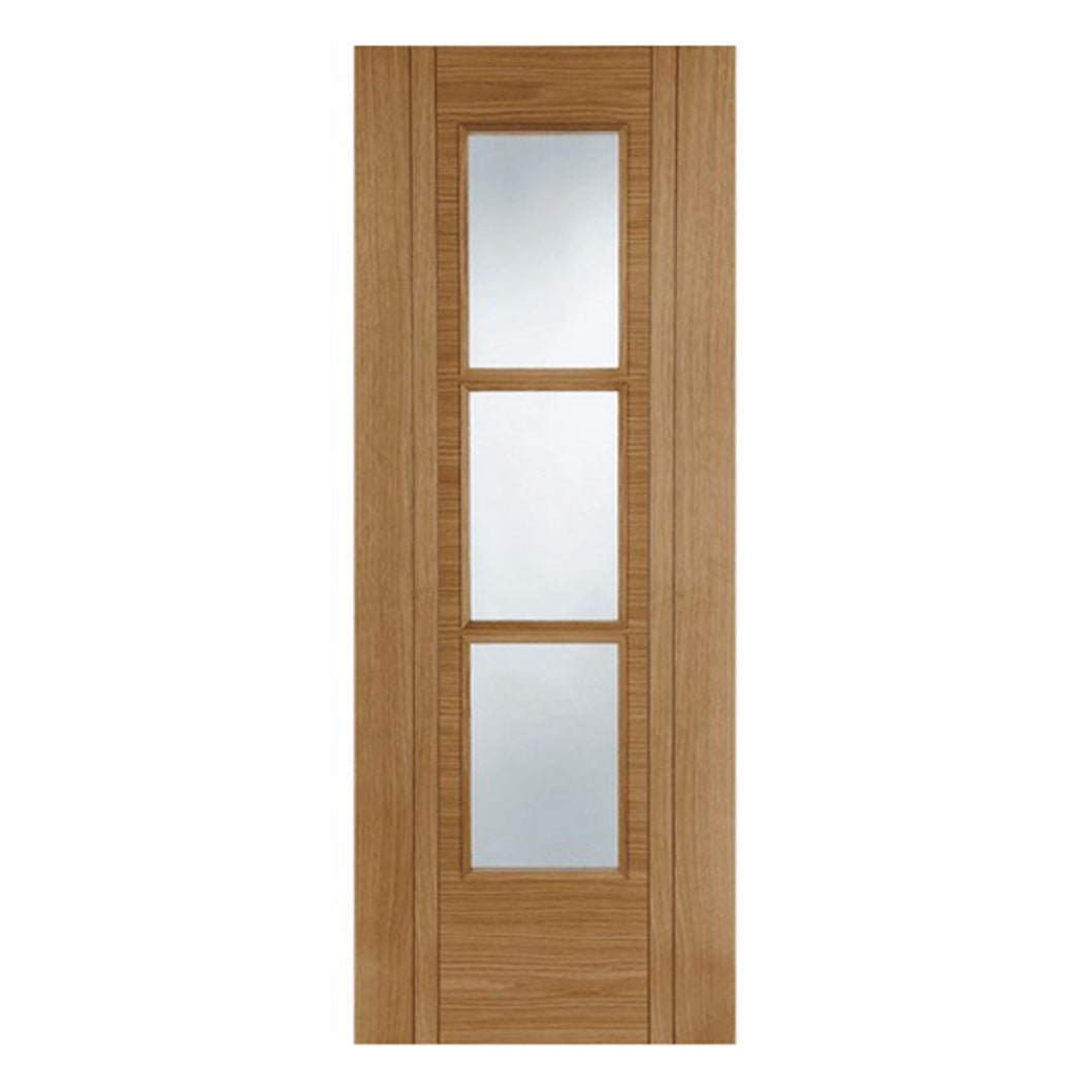 Mendes Oak Capri 3 Light Clear Glazed FD30 Prefinished Door - JJ Building Materials