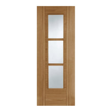 Mendes Oak Capri 3 Light Clear Glazed Semi Solid Prefinished Door - JJ Building Materials