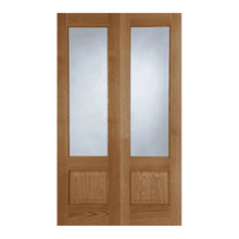 Mendes Oak Chiswick Clear Glazed Rebated (Rhpo) Pair Prefinished Door - JJ Building Materials