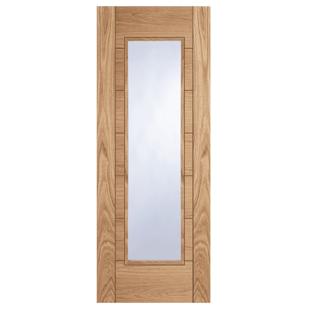 Mendes Oak Corsica 1 Light Clear Glazed Fd30 Prefinished Door - JJ Building Materials
