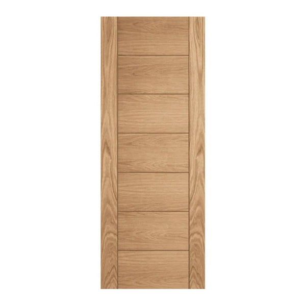 Mendes Oak Corsica 18G Clear Glass Fd30 Prefinished Door - JJ Building Materials