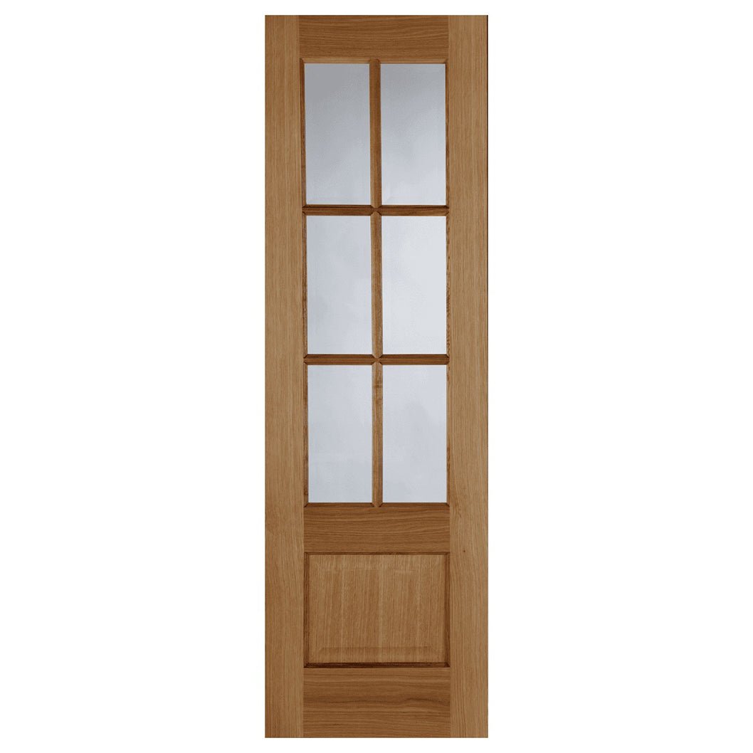 Mendes Oak Hampstead 6 Light Clear Glazed Prefinished Door - JJ Building Materials