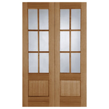 Mendes Oak Hampstead Clear Glazed Rebated (Rhpo) Pair Prefinished Door - JJ Building Materials