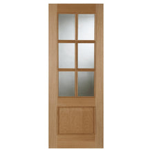 Mendes Oak Iris 6 Light Clear Glazed Raised Mould Unfinished Door - JJ Building Materials