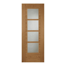 Mendes Oak Iseo Central 4 Light Clear Glazed Crown Cut Solid Prefinished Door - JJ Building Materials