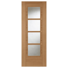 Mendes Oak Iseo Central 4 Light Clear Glazed Quarter Cut Prefinished Door - JJ Building Materials