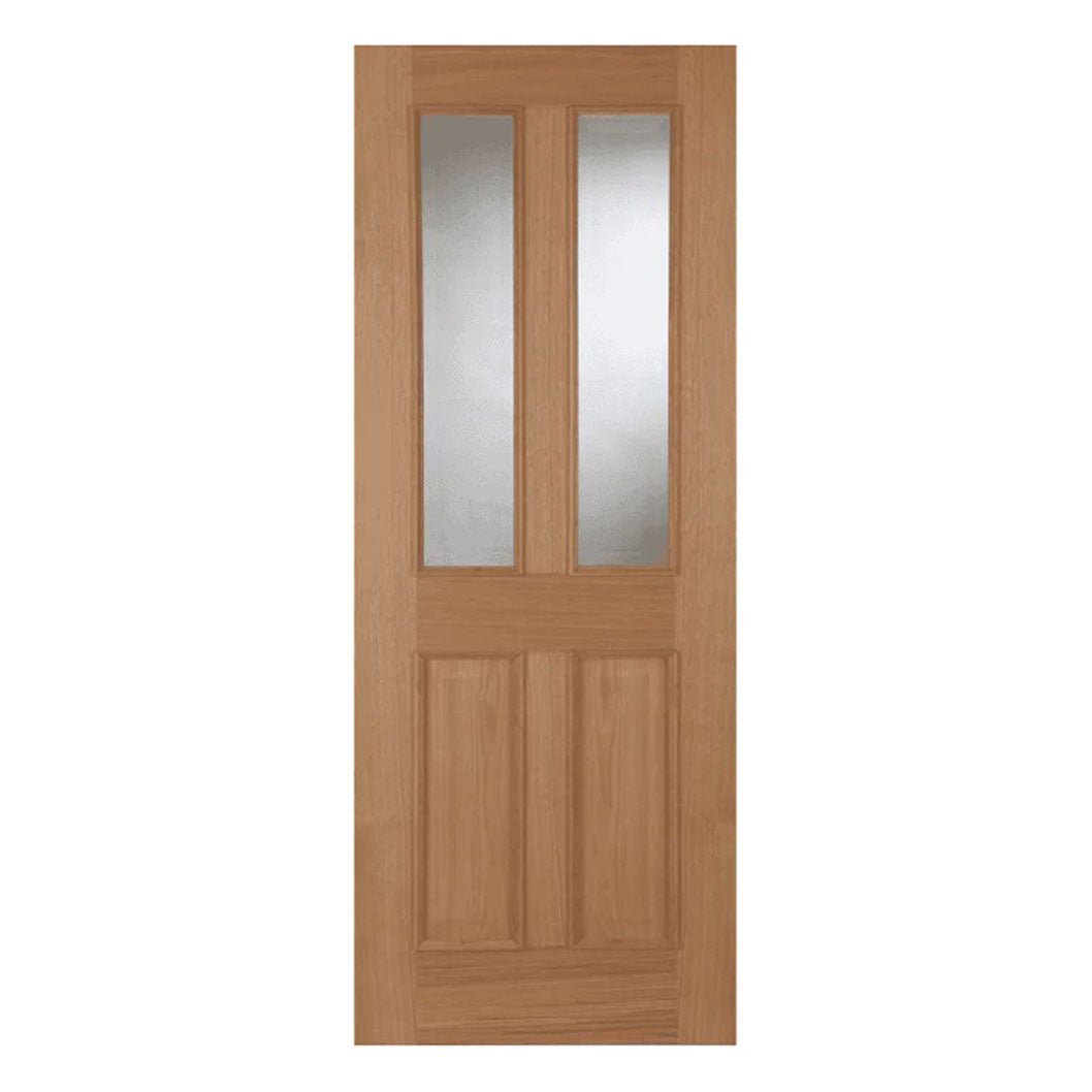 Mendes Oak Oxford 2 Light Clear Glazed Raised Mould Fd30 Unfinished Door - JJ Building Materials