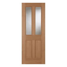 Mendes Oak Oxford 2 Light Clear Glazed Raised Mould Fd30 Unfinished Door - JJ Building Materials