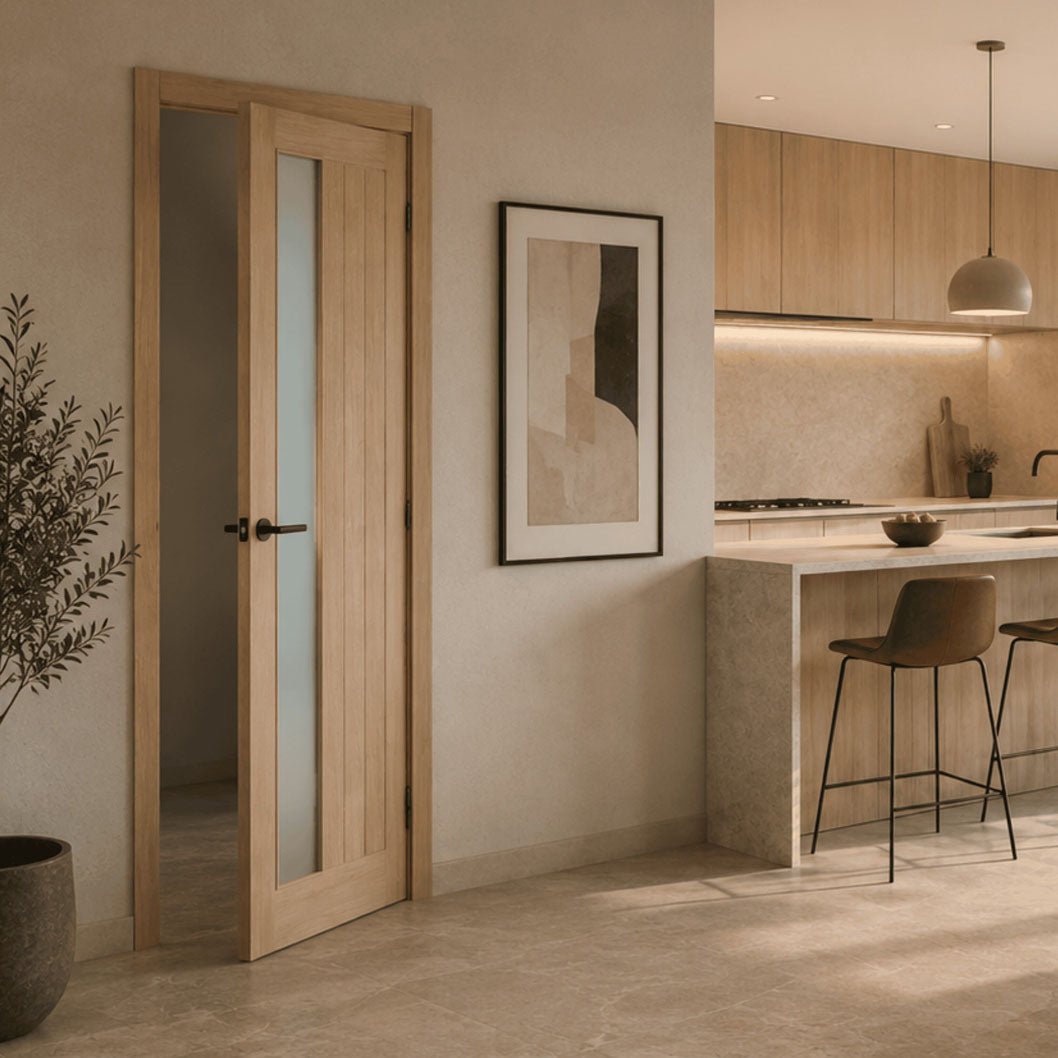 Mendes Oak Tuscany 1 Light Glazed Unfinished Door - JJ Building Materials