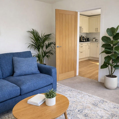 Mendes Oak Wiltshire Prefinished Door - JJ Building Materials