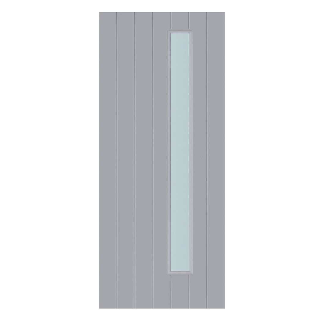 Mendes Thermawood Surrey (Obscure Glass) Grey Primed Door - JJ Building Materials