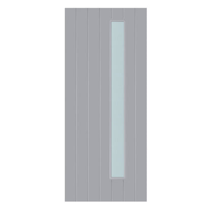 Mendes Thermawood Surrey (Obscure Glass) Grey Primed Door - JJ Building Materials