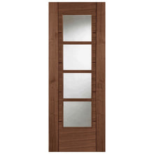Mendes Walnut Iseo Crown Cut 4 Light Clear Glazed FD30 Prefinished Door - JJ Building Materials