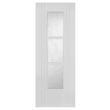 Mendes White Capri 3 Light Clear Glazed Semi Solid Door - JJ Building Materials