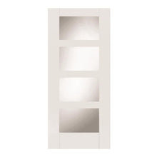Mendes White Contemporary 4 Light Clear Glazed Door - JJ Building Materials