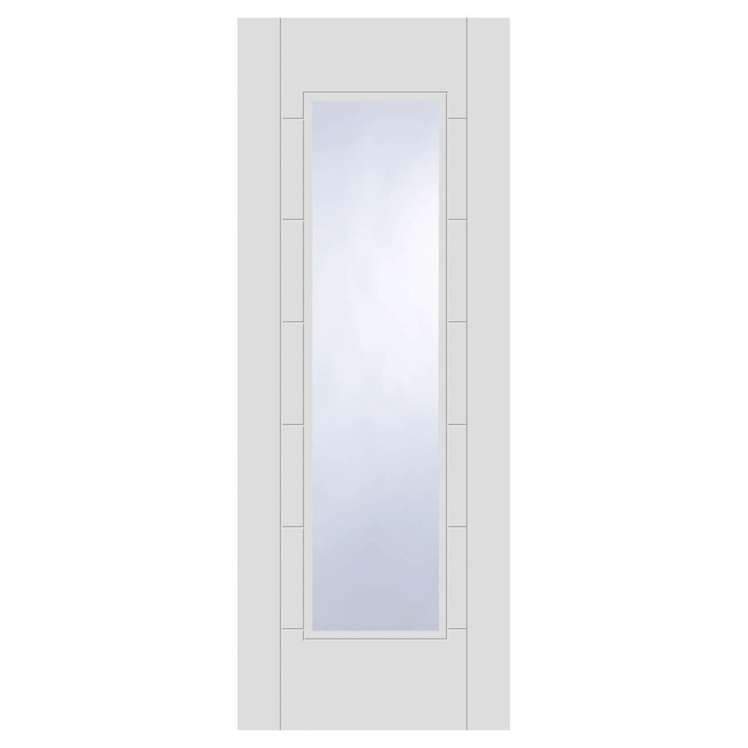 Mendes White Corsica 1 Light Clear Glazed FD30 Primed Trade Door - JJ Building Materials