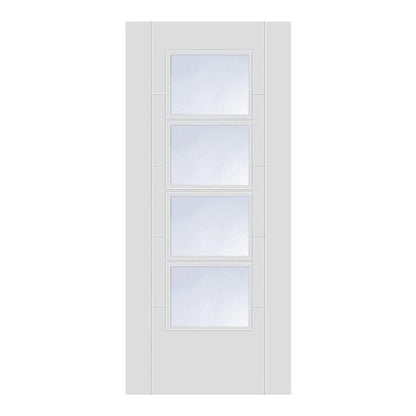 Mendes White Iseo 4 Light Clear Glazed Fd30 Primed Trade Door - JJ Building Materials