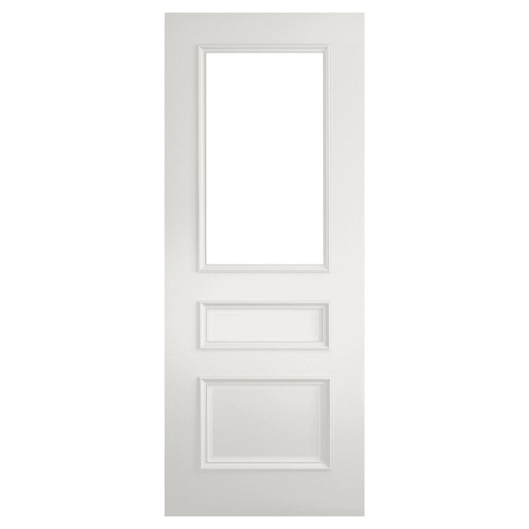 Mendes White Primed Mayfair 2 Panel 1 Light Clear Glazed Raised Mould Door - JJ Building Materials