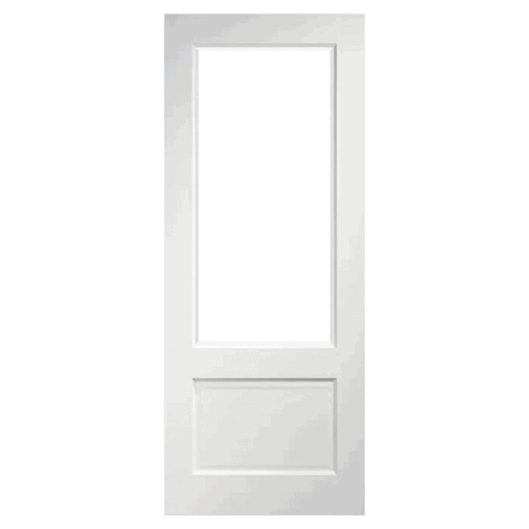 Mendes White Primed Vermont 1 Panel 1 Light Clear Glass FD30 Door - JJ Building Materials