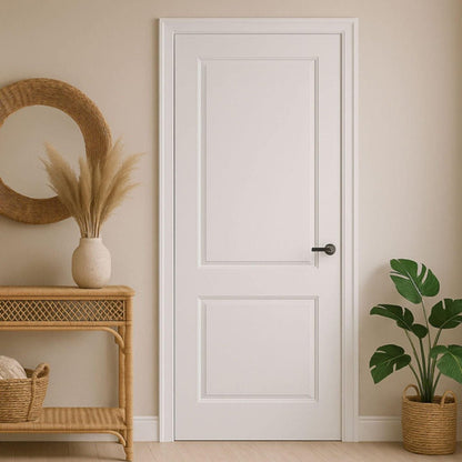 Mendes White Primed Vermont 2 Panel FD30 Door - JJ Building Materials