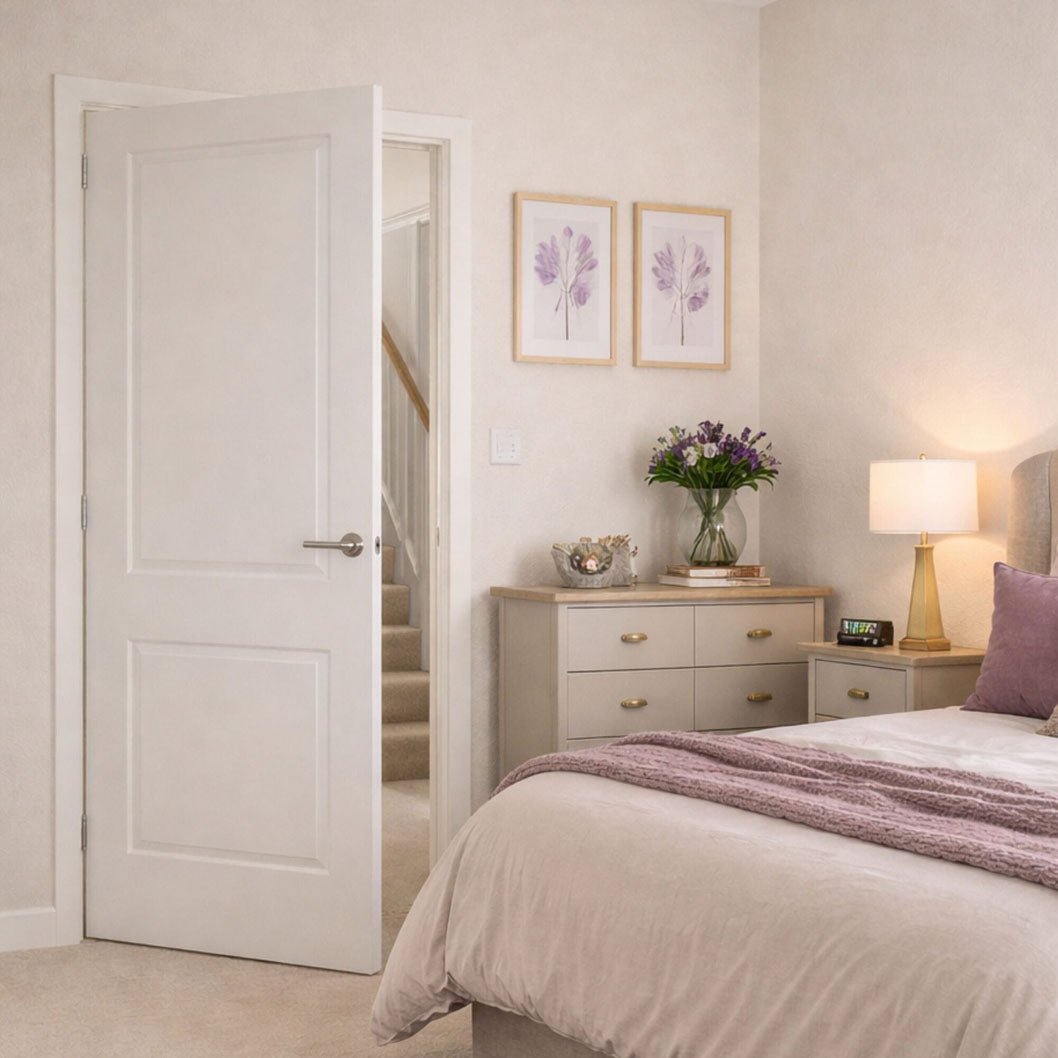 Mendes White Primed Vermont 2 Panel FD30 Door - JJ Building Materials