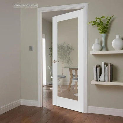Mendes White Shaker 1 Light Clear Glazed Door - JJ Building Materials