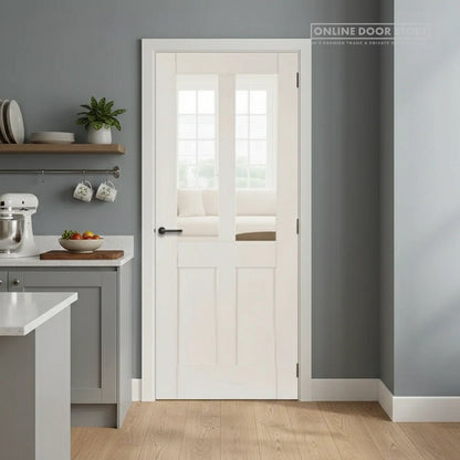Mendes White Shaker 2 Panel 2 Light Clear Glazed Door - JJ Building Materials