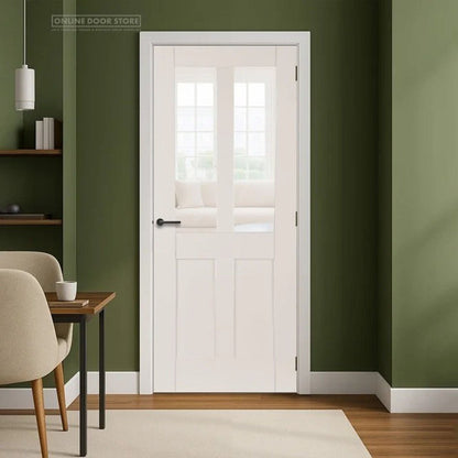 Mendes White Shaker 2 Panel 2 Light Clear Glazed Door - JJ Building Materials