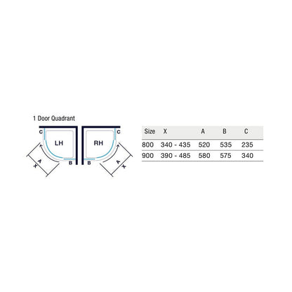 Merlyn 10 Series 1 Door Offset Quadrant - JJ Building Materials