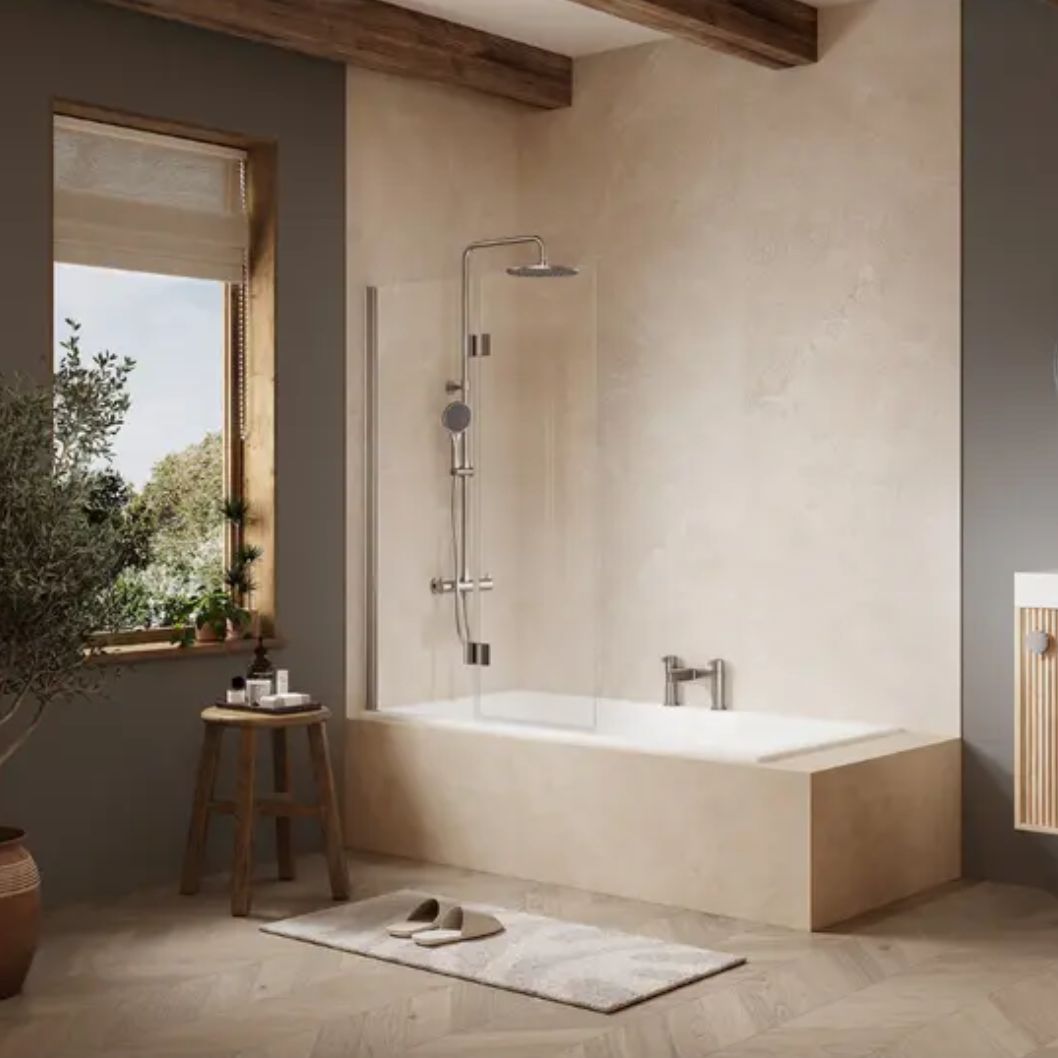 Merlyn 2 Panel Hinged Bathscreen - JJ Building Materials