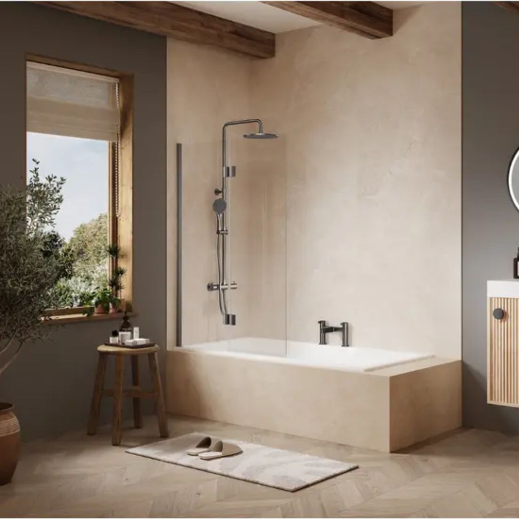 Merlyn 2 Panel Hinged Bathscreen - JJ Building Materials