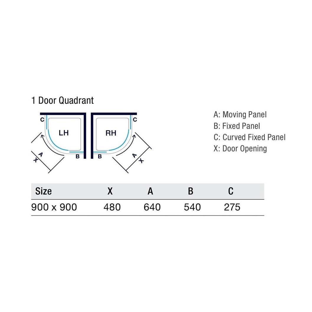 Merlyn 8 Series 1 Door Quadrant - JJ Building Materials