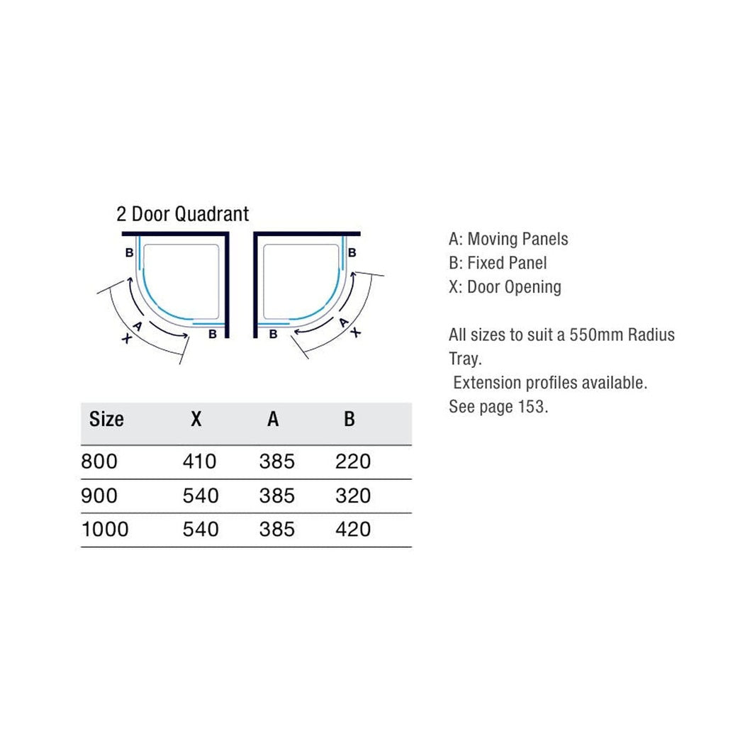 Merlyn 8 Series 2 Door Quadrant - JJ Building Materials