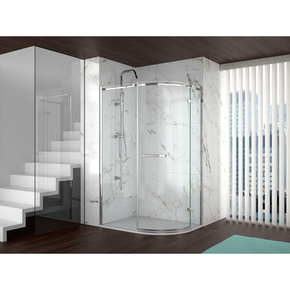 Merlyn 8 Series Frameless 1 Door Offset Quadrant - JJ Building Materials