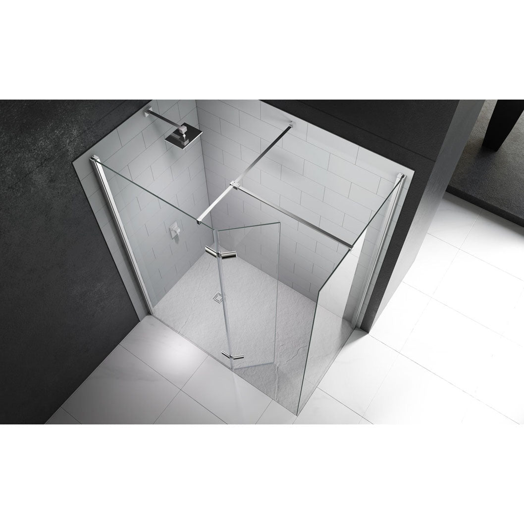 Merlyn 8 Series Walk In With Hinged Swivel Panel - JJ Building Materials