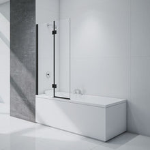 Merlyn Black Hinged 2 Panelled Bathscreen - JJ Building Materials