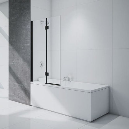 Merlyn Black Hinged 2 Panelled Bathscreen - JJ Building Materials