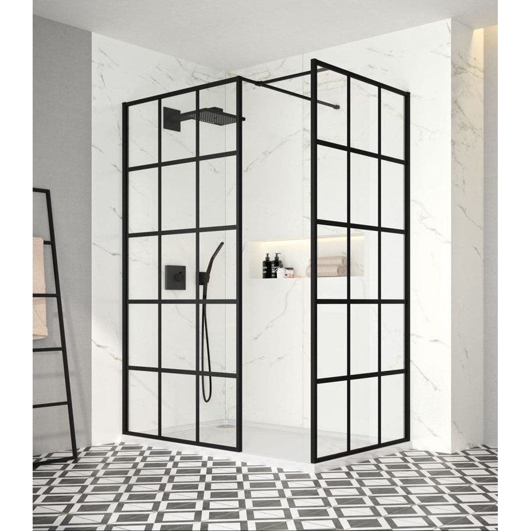 Merlyn Black Squared 8mm Wetroom - JJ Building Materials