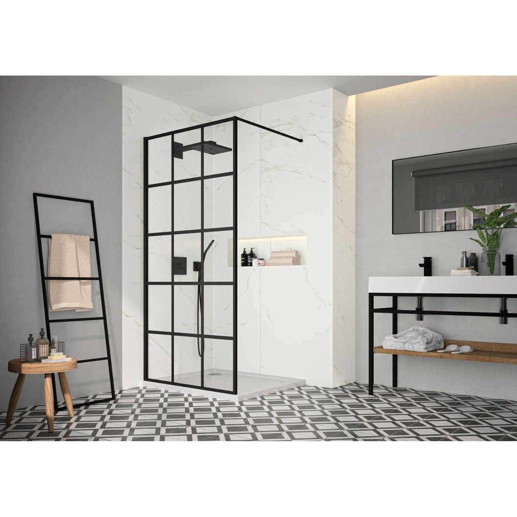 Merlyn Black Squared 8mm Wetroom - JJ Building Materials
