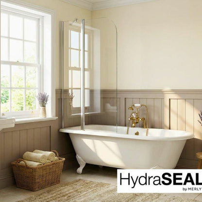 Merlyn Ionic 2 Panel Folding Curved Bathscreen - JJ Building Materials