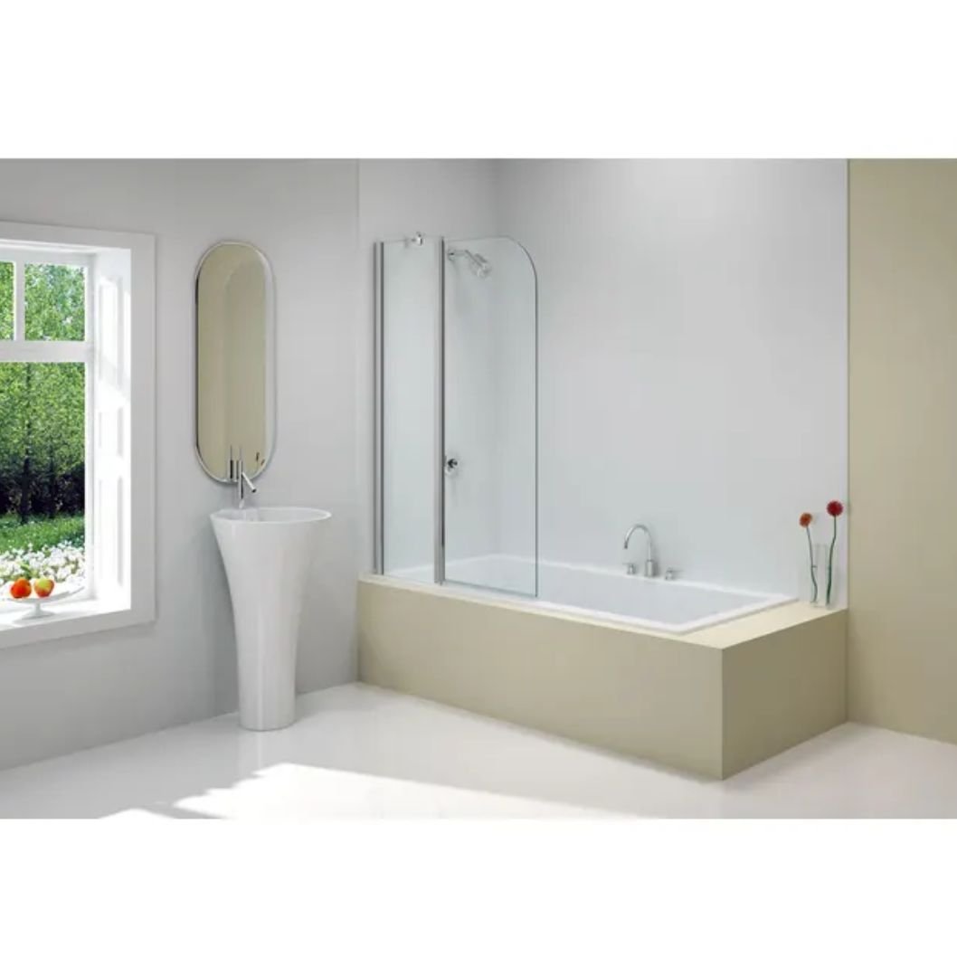 Merlyn Ionic 2 Panel Folding Curved Bathscreen - JJ Building Materials